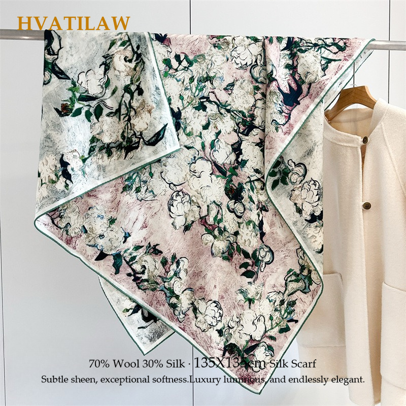 Shawl Wrap Winter - Lenço de Luxo 135x135cm em Seda