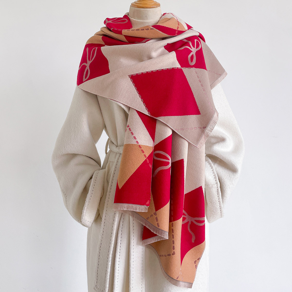 Cashmere Pashmina Wrap - Cachecol Feminino de Imitação de Caxemira