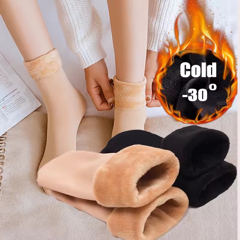 Thermal Sock Wool - Meias térmicas femininas de inverno, 1/3/6