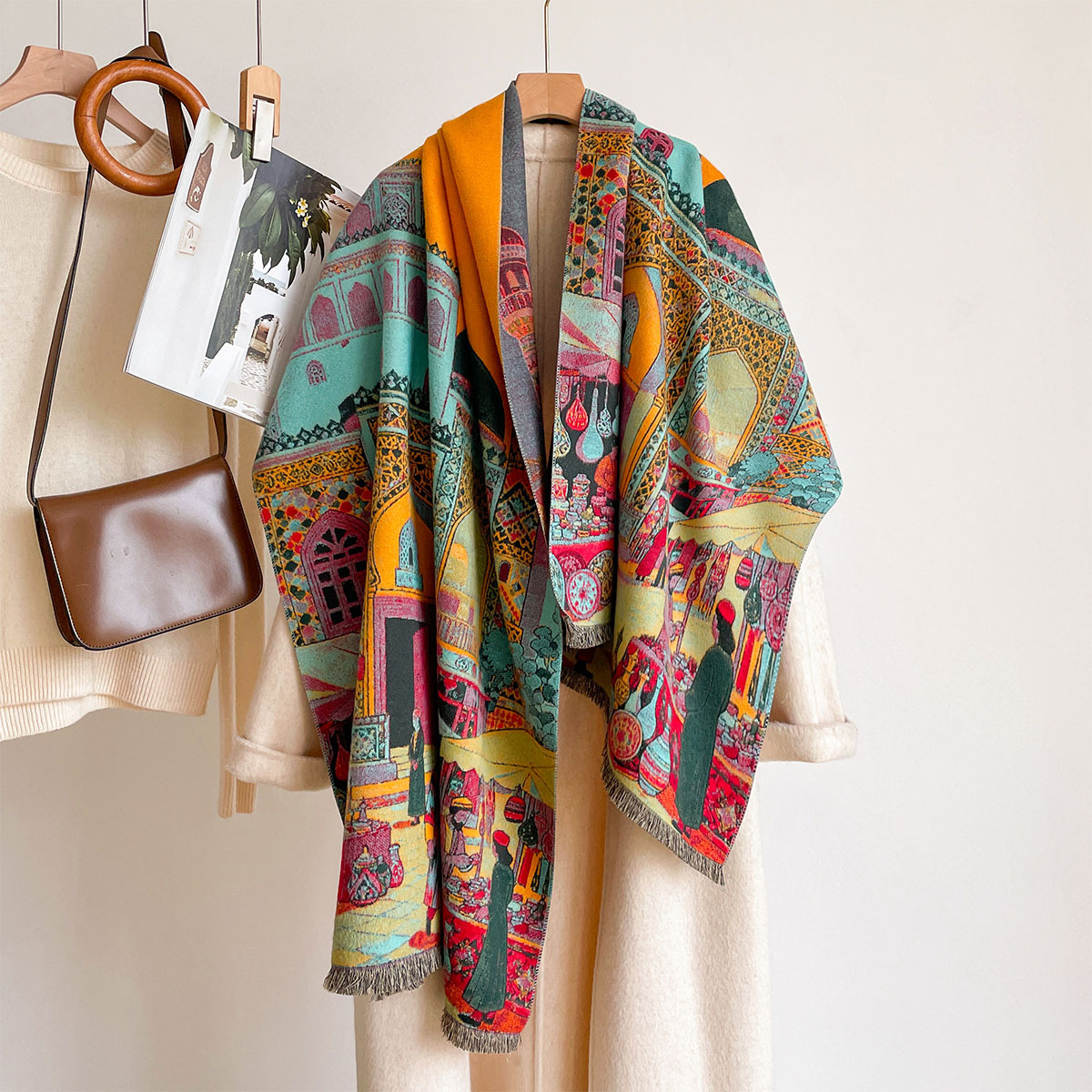 Cashmere Pashmina Wrap - Cachecol Feminino de Imitação de Caxemira