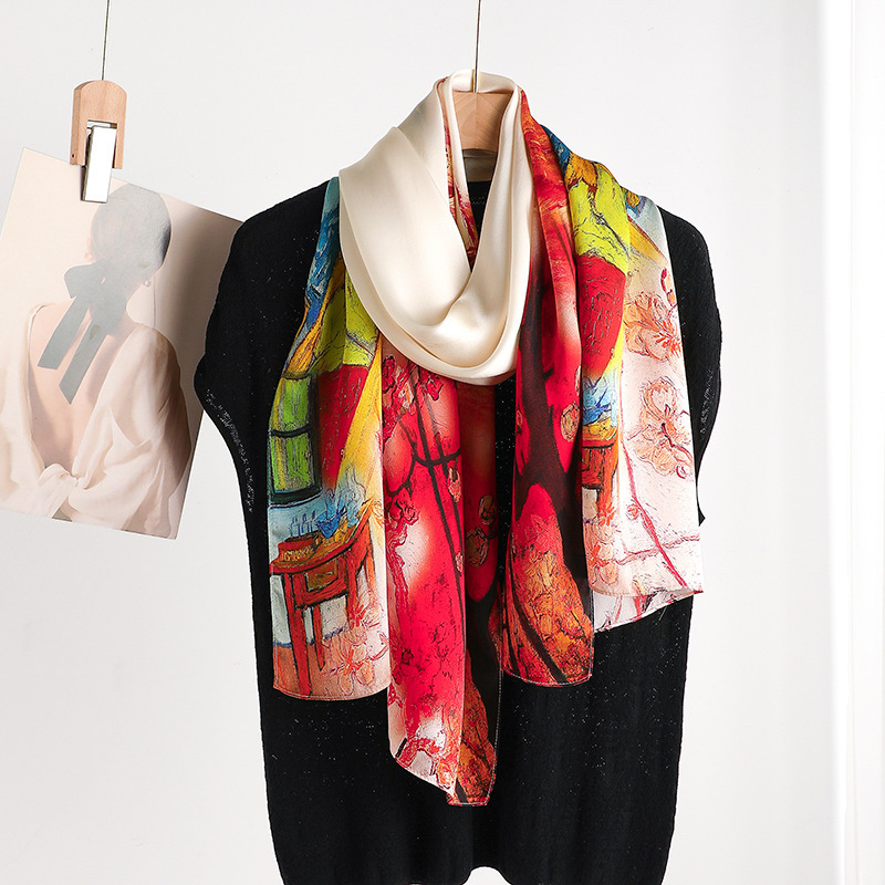 Lenço de Seda 100% Genuína de  - Shawl Wrap Winter avaliação e preço