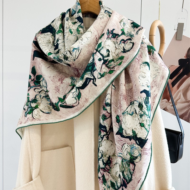 Lenço de Luxo 135x135cm em Sed - Shawl Wrap Winter avaliação e preço