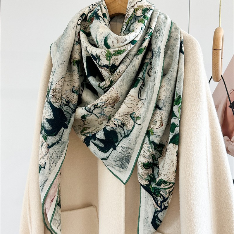 Lenço de Luxo 135x135cm em Sed - Shawl Wrap Winter avaliação e preço