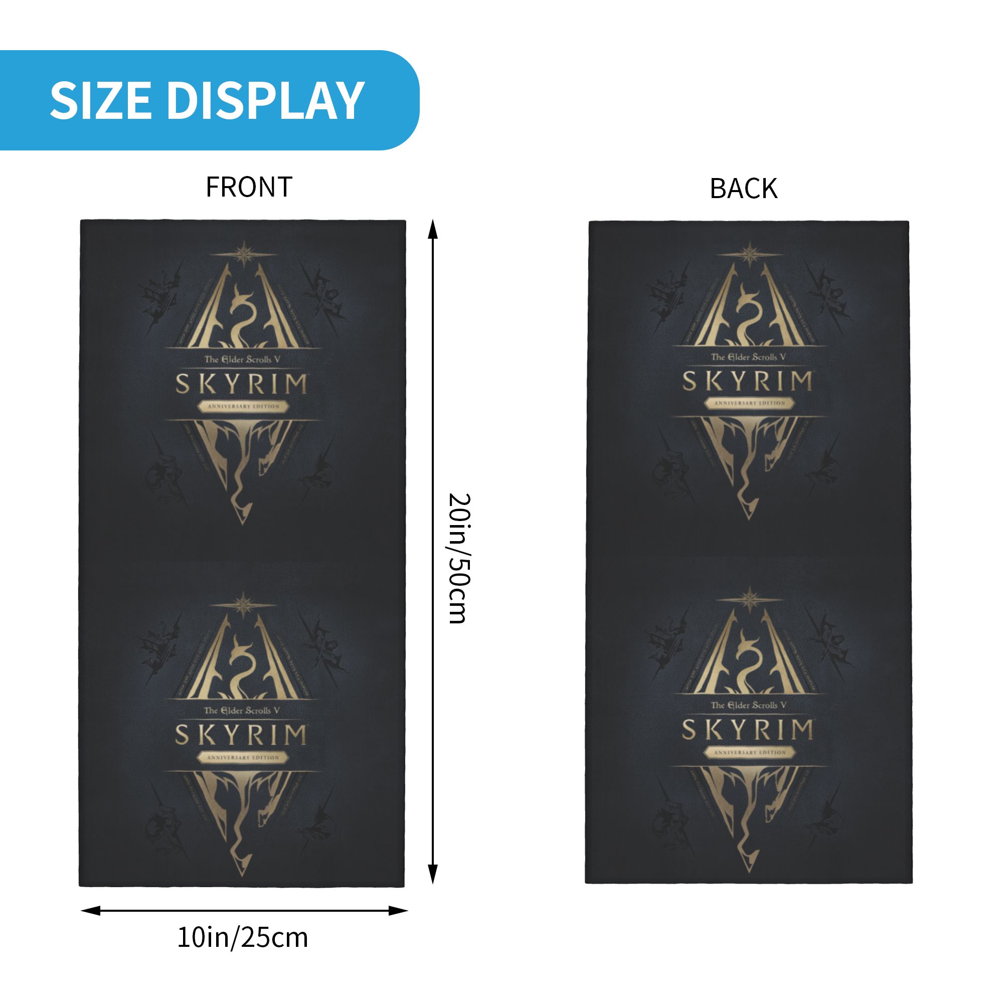 Personalizado skyrim logotipo  - Neck Gaiter Fleece avaliação e preço