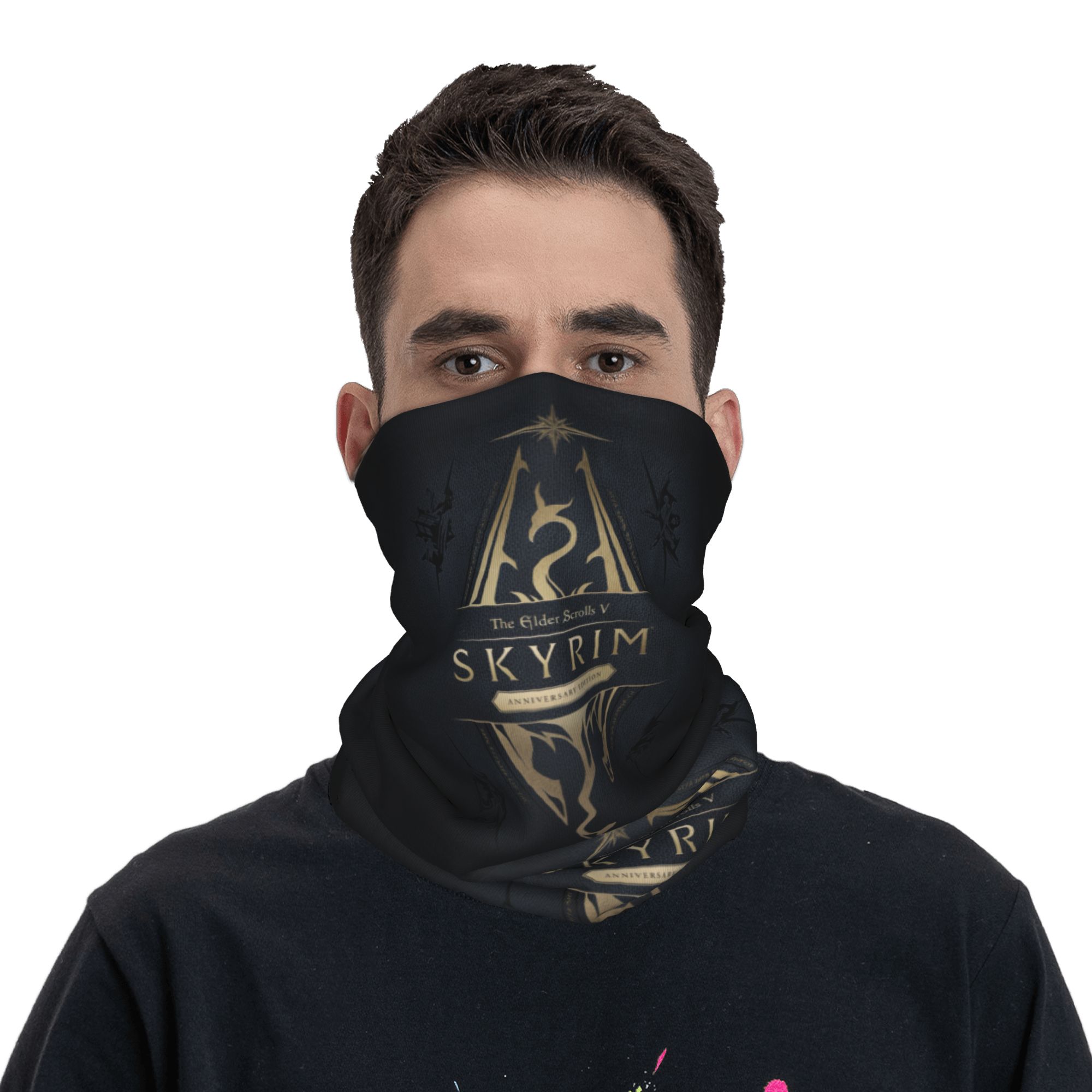 Personalizado skyrim logotipo  - Neck Gaiter Fleece avaliação e preço