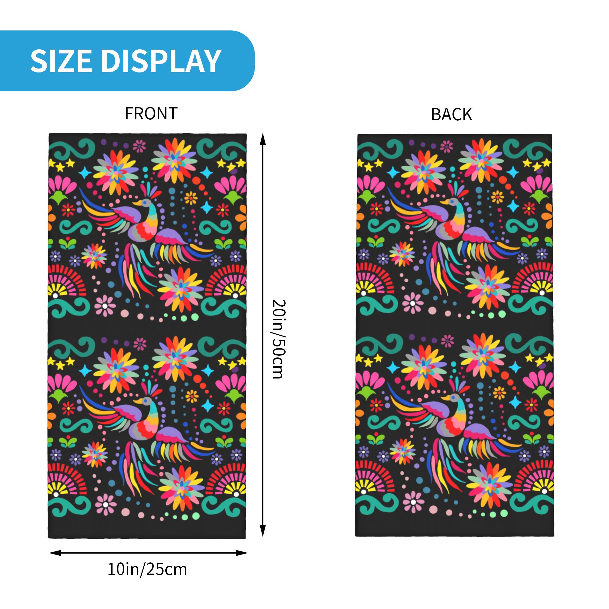 Personalizado mexicano floral  - Neck Gaiter Fleece avaliação e preço