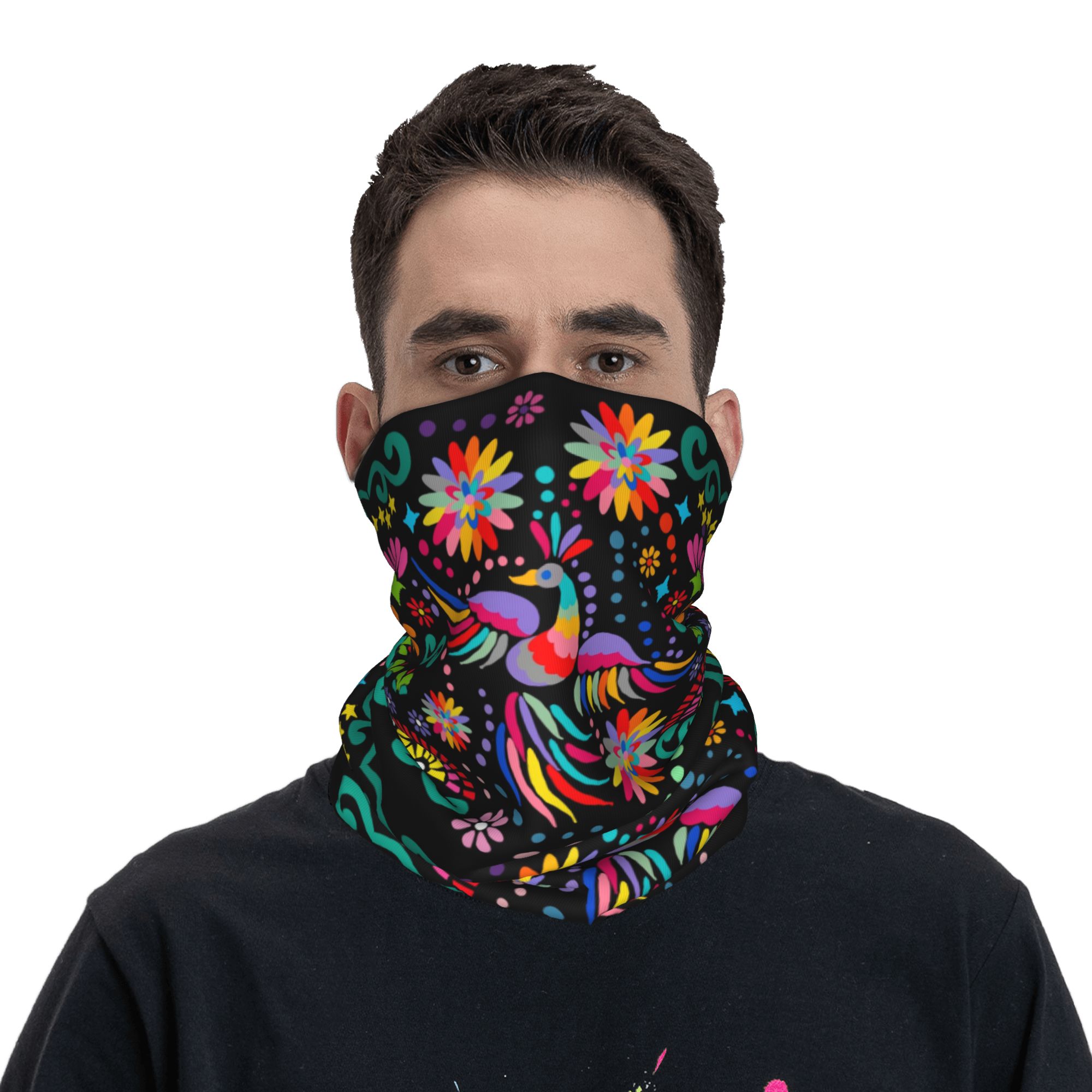 Personalizado mexicano floral  - Neck Gaiter Fleece avaliação e preço