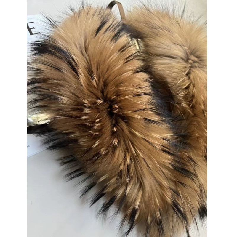 Gola de pele de guaxinim femin - Shawl Wrap Winter avaliação e preço