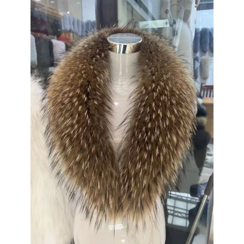 Gola de pele de guaxinim femin - Shawl Wrap Winter avaliação e preço