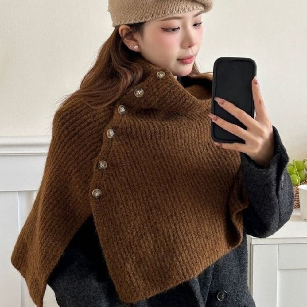Xale Clássico de Tricô com Bot - Shawl Wrap Winter avaliação e preço