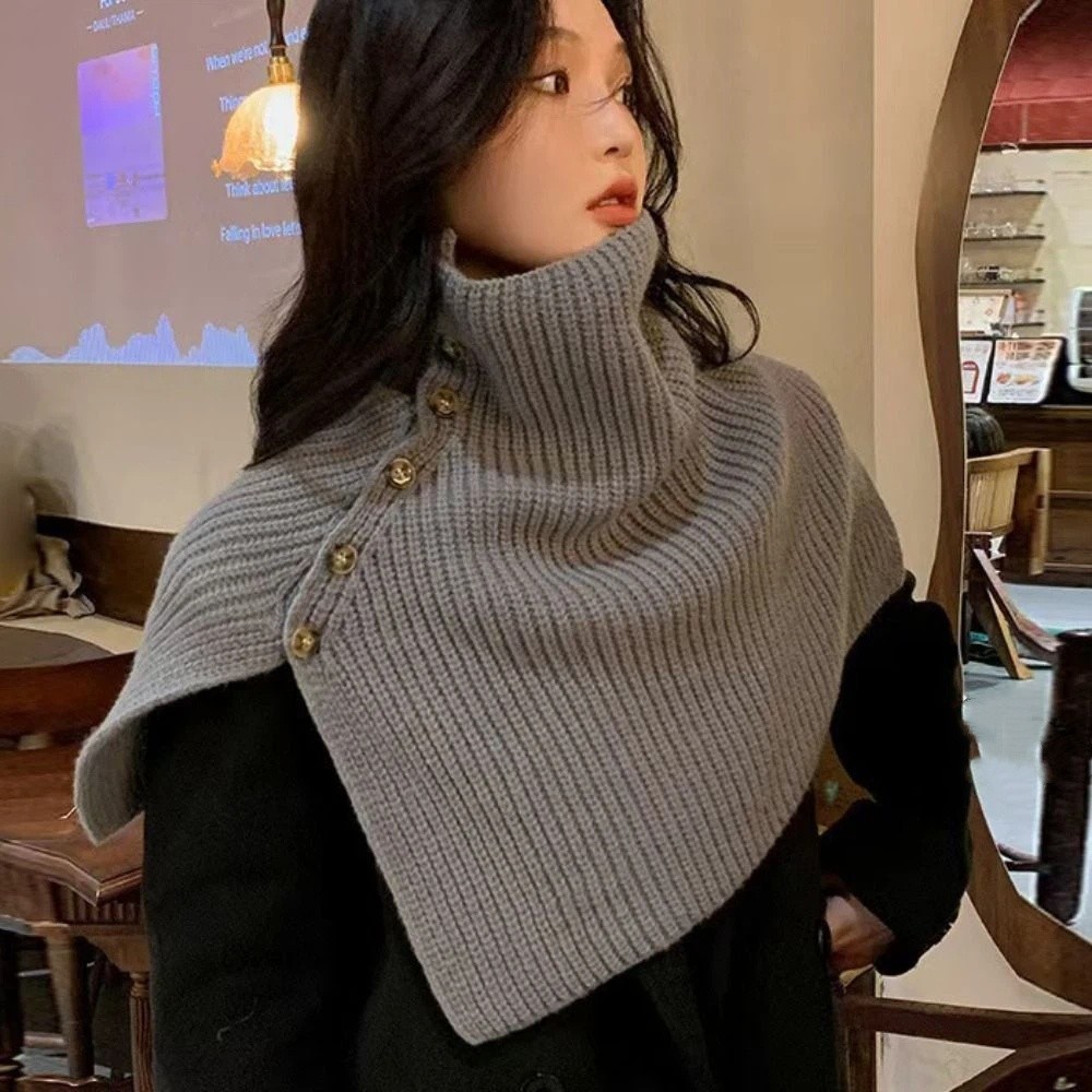 Xale Clássico de Tricô com Bot - Shawl Wrap Winter avaliação e preço